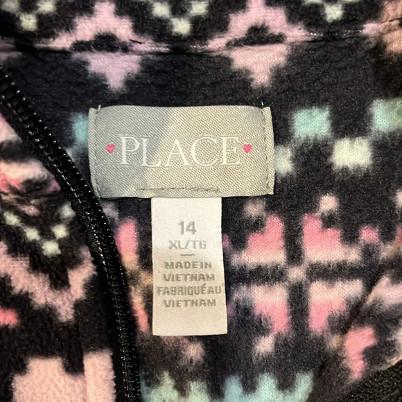 Place Girls Fleece Quarter Zip sweatshirt size 14 - Picture 4 of 5